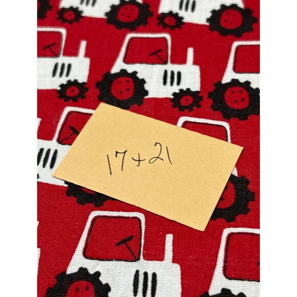 Red & White Tractor 17x21" Print Cotton Fabric - Picture 3 of 4